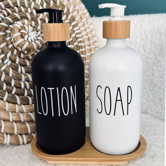 Enma Home İkili Siyah Beyaz Sıvı Sabunluk - Lotion Soap - 1