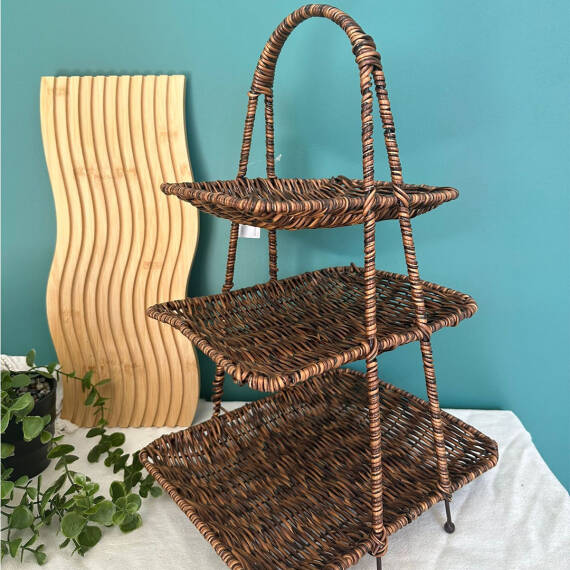 Enma Home Rattan Üç Katlı Stand 2 - 1